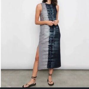 Rails Gray and Blue Tie-Dye Midi Dress